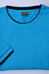 tričko LA POLO dvoubarevné M1 (s kapsou), tyrkys - tmavě modrá